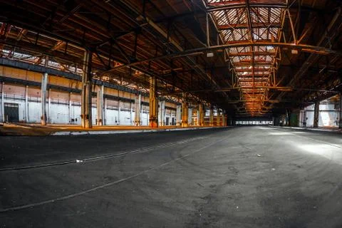 Dark industrial interior Stock Photos