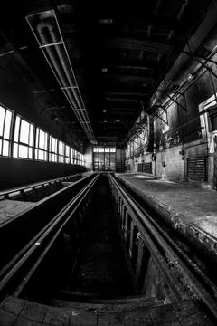 Dark industrial interior Stock Photos