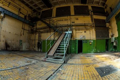 Dark industrial interior Stock Photos