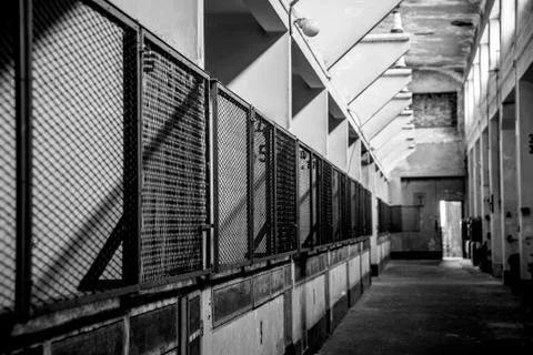 Dark industrial interior Stock Photos