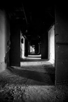 Dark industrial interior Stock Photos
