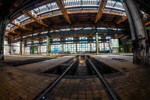 Dark industrial interior Stock Photos