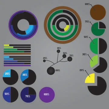 Dark infographics Stock Illustration
