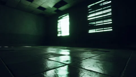 Dark inside an abandoned decaying mental hospital Video stock 260911095
