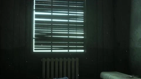Dark inside an abandoned decaying mental hospital Stock Illustration