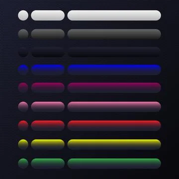 Dark interface button icon set in flat style. Stock Illustration