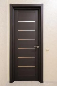 Dark interior doors in the room Stock Photos