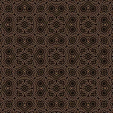 Dark Intricate Geometric Seamless Pattern Stock Illustration