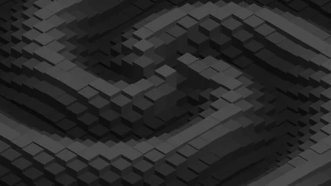 Dark Isometric Graphite Cubes Spiral Loop Abstract Background Video stock 344745051