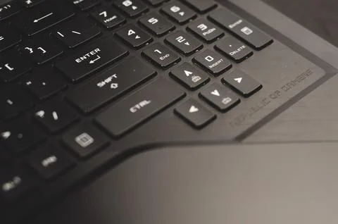 Dark keyboard with clean, sharp keys. 写真素材