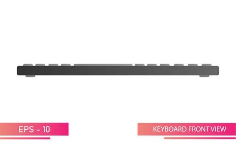 Dark keyboard in gradient design, front view. Realistic design. On a white Stock Illustration