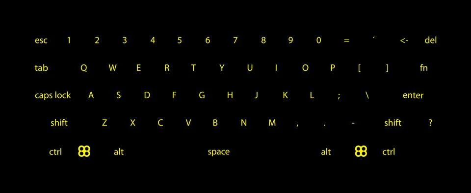 Dark keyboard Stock Illustration