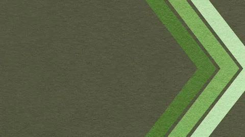 Dark khaki paper texture background with green, olive chevron corner stripe.. Stock Illustration