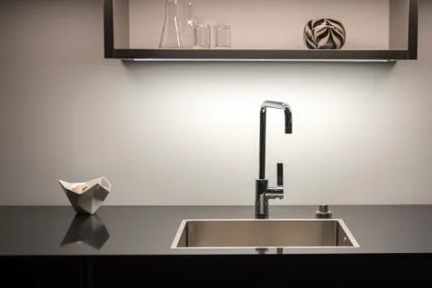 Dark Kitchen Sink Stock Illustration