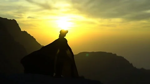 Dark lady in the mountains, slow motion Видео 72546078