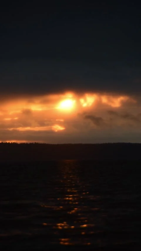 Dark lake in the sunset Stock Footage 270079580