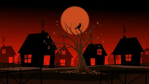 Dark Landscape Cartoon Stock-Footage 122738314