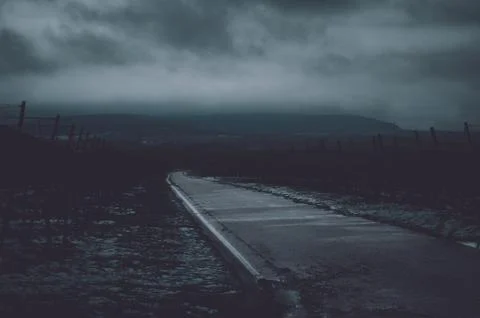 Dark landscape panorama view 스톡 사진