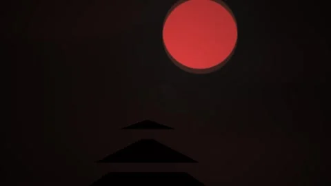 Dark landscape with red moon rising. 動画素材 335352002