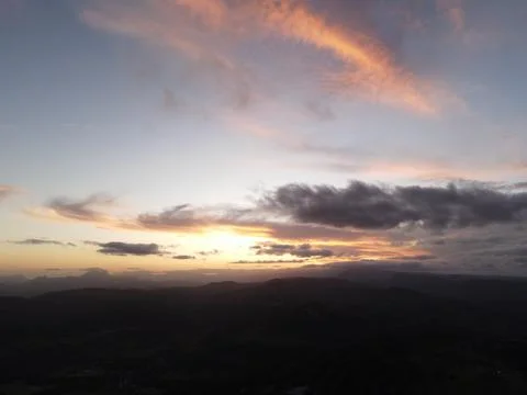 Dark Landscape Sunset Stock Photos