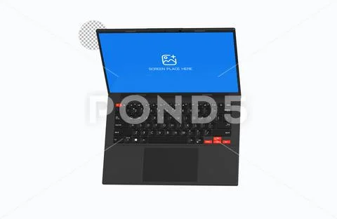 Dark Laptop Mockup For Website Presentation With Alpha Background PSD Template
