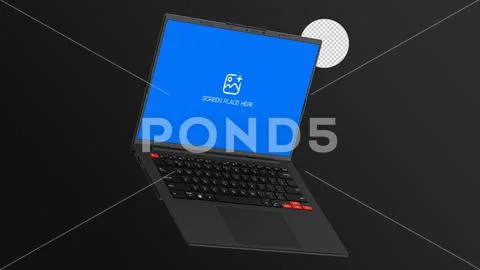Dark Laptop Mockup For Website Presentation With Alpha Background PSD Template