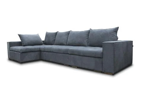 A dark large sofa on a white background Foto stock