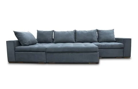 A dark large sofa on a white background Fotos Stock