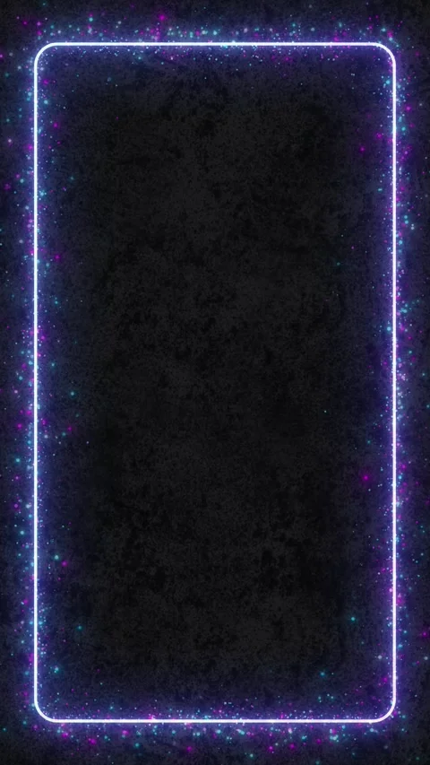 Dark layered rectangle frame cyan purple line perspective, deep center space, an Stock Footage 340575540