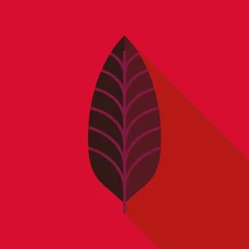 Dark leaf long shadow minimalist flat design Stock Illustration