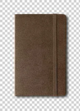 Dark Leather closed notebook isolated on white Stock Photos