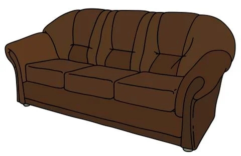 Dark leather sofa Stock Illustration