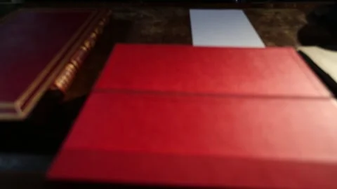 Dark Library, Desk, and Books 2 Video stock 306321756