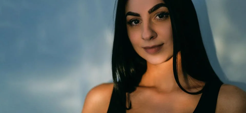 Dark light model night makeup female beauty glare Stock Photos