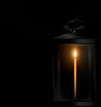 Dark, lighter and candle Stock Illustration