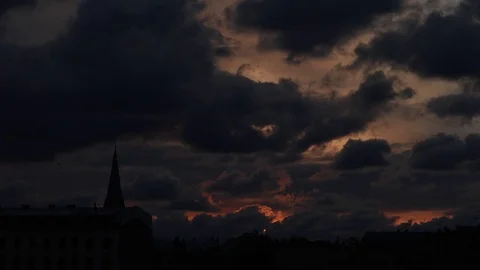 Dark lighting dramatic sky Stock Footage 75454079