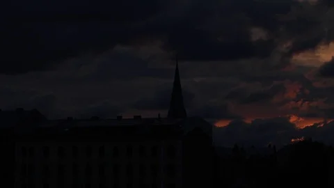 Dark lighting dramatic sky Stock Footage 75454232