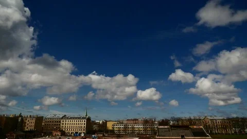 Dark lighting dramatic sky timelapse. Cityscape Stock Footage 74658986