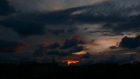 Dark lighting dramatic sky timelapse Stock Footage