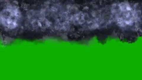 Dark lightning clouds green screen motion graphics Vidéo 206747429