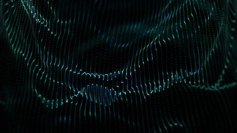 Dark Line Particles Wave Background, Line Particles Background, Loop Line Vídeo Stock 263008497