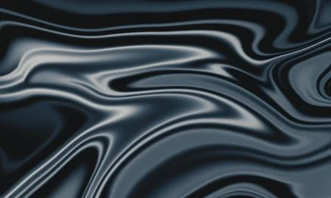 Dark Liquid Chrome Wave Abstract Metallic Grainy Background Illustrazione stock