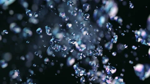 Dark liquid drops flying in super slow motion 4K Stock Footage 150778635