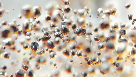 Dark liquid drops flying in super slow motion 4K Stock Footage 151240936