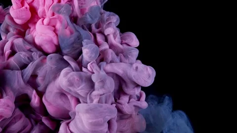 Dark Liquid Movement: Swirling Texture of Abstract Acrylic Cloud in Black Color Stock Footage 243934732