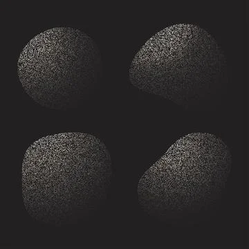 Dark liquid shape with halftone noise texture gradient overlay Stock Illustration