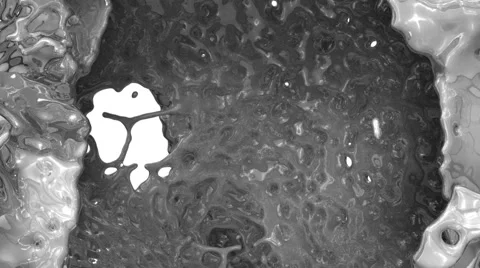 Dark liquid silver splashing into screen, on white - alpha included (FULL HD) Video stock 61836128