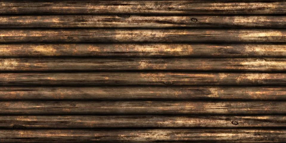 Dark Logs Wall Background. 3D Rendering. 3D Illustration. 스톡 일러스트