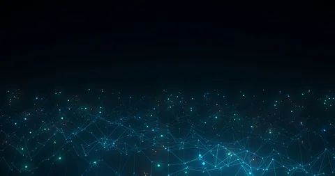 Dark loop 4k video flow wavy particles of light Stock Footage 126136516