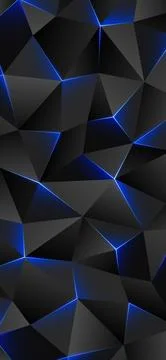 Dark low poly background. Abstract geometric smartphone wallpaper, triangles Stock Illustration